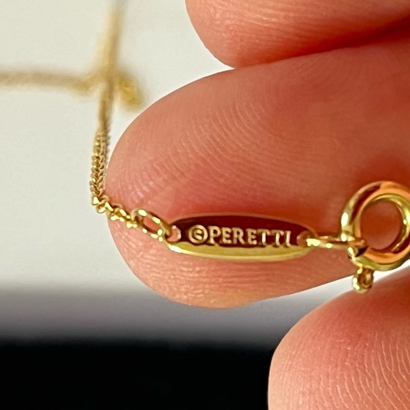 TIFFANY & CO / ELSA PERETTI 18K GOLD DIAMOND BY THE YARD PENDANT NECKLACE .24CT - Picture 9 of 12